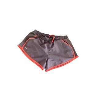 Under Armour Heat Gear Women's Activewear Running Shorts Large  Gray Orange
